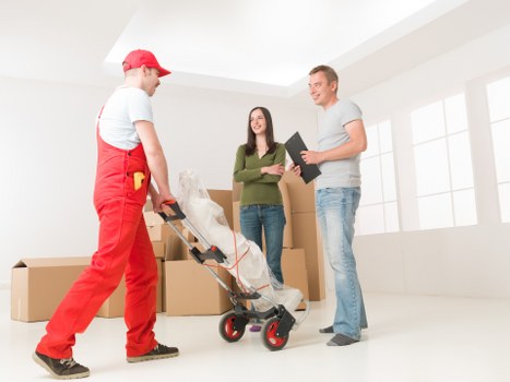 Office move logistics in a Covent Garden street setting