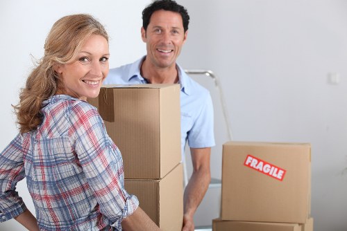 Packed boxes and furniture prepared for a Covent Garden property removal
