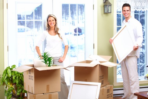 Business relocation with desks and chairs handled carefully