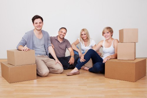 Packed boxes and furniture ready for a central London relocation
