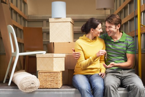 Local packing team working in a Covent Garden property